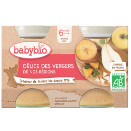 Petit pot bébé Délice des vergers de nos régions Babybio - 260 g