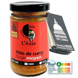 Pate de curry rouge moyen Autour du riz - 100 g Pate de curry rouge moyen Autour du riz - 100 g