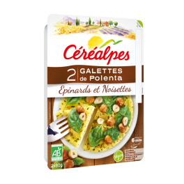 Galettes de polenta épinards et noisettes Cerealpes - 2 x 80 g